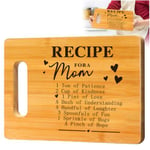 Mum Gifts for Christmas Premium Wooden Chopping Board for Mom,Unique Handmade Engraved Bamboo Cutting Board Kitchen Gift for Mom on Mother's Day Funny Kitchen Presents Wooden Bamboo Chopping Board