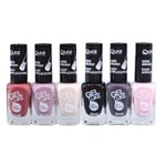 6st nagellack, nail polish - Set  - multifärg