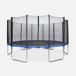 Trampoline rond D. 490cm bleu avec son filet de protection - Jupiter - Trampoline de jardin 490 cm 4m, Qualité PRO. , Normes EU.