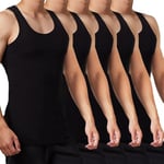 FALARY Débardeur Homme Lot de 5 Maillot de Corps 100% Coton Toutes Les Tailles et Les Couleurs Noir 4XL