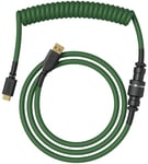 Glorious Gaming Premium Coiled Keyboard Cable - Gold Plated USB-A (PC) to USB-C (Keyboard), Tangle Resistant, Double Braided Sleeving for Peak Durability, 5-Pin Aviator Mid-Connection - Forest Green