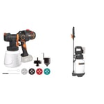 WORX Nitro - Pistolet à Peinture sans Fil Brushless 20V - WX020.9 & Pulvérisateur de Jardin sans Fil 20V - 5 litres - WG829E.9