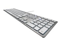 Cherry Kc 6000 Slim - Tangentbord - Usb - Belgisk - Tangentbrytare: Cherry Sx - Silver