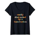 Womens Easily Distracted By A Horse - Hanoverian V-Neck T-Shirt