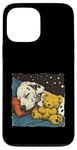 Coque pour iPhone 13 Pro Max Dalmatien endormi avec ours en peluche