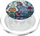 Selkirk Rex Cat Curly Hair Stained Art Effect Stain Floral PopSockets PopGrip pour MagSafe