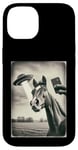 Coque pour iPhone 14 Alien Horse UFO Meme Funny Cowboy Cowgirl Weird