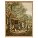 Artery8 Andriessen Dutch Landscape House Horse Painting Art Print Framed Poster Wall Decor 12x16 inch