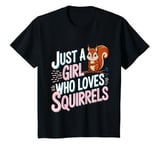 Youth Cute Squirrel Just a Girl Who Loves Squirrels Forest Animal T-Shirt