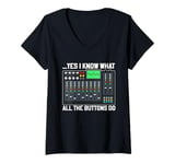 Womens Sound And Audio Engineers Humor Music Producer Recorder Joke V-Neck T-Shirt