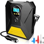 Choyclit - Compresseur d'air de gonfleur de pneu 12V dc pompe à air portable avec manomètre numérique et lumière led d'urgence pour pneu de voiture