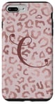 iPhone 7 Plus/8 Plus Letter C Initial Leopard Rose Pink Cheetah Monogram Case