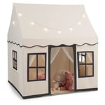 DREAMADE Tente de Jeux Enfant avec Lumière Etoilée LED Cabane Enfant avec Tapis Antidérapant,2 fenêtres, Maison de Tente Intérieure et Extérieure pour Filles Garçons (Beige)