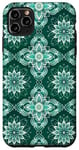 Coque pour iPhone 11 Pro Max Motif mandala bohème vert émeraude