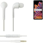 Headphones for Samsung Galaxy XCover Pro headset in ear plug white