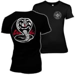 Hybris Cobra Kai White Patches Girly Tee (Black,XL)