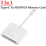 Adaptateur de carte SD 3 en 1 Type C vers CF/SD/TF,lecteur de carte mémoire CF SD TF Compact,appareil photo pour iPad/iPhone