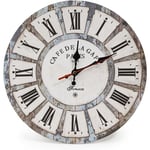 Sunxury - 30cm Vintage Horloge Murale Rustique, silencieuse en Bois Cadran Horloge minuteur pour la Maison Salon Chambre Bureau Café Bar Decor