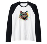 Splash Art York Chocolate Cat Raglan Baseball Tee