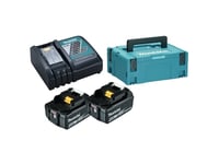 Makita Batteripakke 18V - 2 X 4Ah Batteri (Bl1840b) + Oplader (Dc18rc) + Makpac Systemkuffert