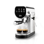 UFESA Sienna Machine à Café Expresso et Cappuccino 20 Bars, Écran Tactile Digital, 1360W, Buse de mousse de lait, 0.9L, Café Moulu et Monodose ESE, avec Steamer, Fonction Chauffe-Tasses, Inox