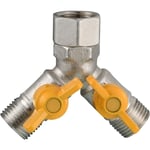 Rechange Valve g 1/2 Raccord y Laiton Vanne 3 Voies en Douchette Adaptateur Robinet D'arrêt Pour Cuisine ou Salle de Bain, DSF009A