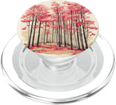 Graphisme vintage de paysage de sakura en fleurs PopSockets PopGrip pour MagSafe