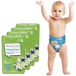 Mum & You Premium & Eco Friendly Dry Baby Nappy Pants | Size 6 (16 KG+), 72 Count (4 Packs of 18) | Dermatologically Tested with 12-Hr Leak Protection with Wetness Indicator | Rash Free