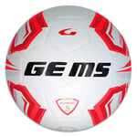 GEMS UN07-0312 Olympique Academy Unisex Ballon de Football récréatif Blanc/Rouge Taille 5