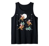 Xmas Tree Santa Riding Kangaroo Funny Christmas Tank Top