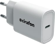 Cirafon Wall Charger 20w Usb C White#ipad Hvit