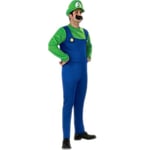 Super Mario Luigi Cosplay Kostym Vuxen Barn Festdräkt Outfit Party Fancy Dress Luigi Green Men L