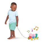 Tomy Toomies Promenade avec Peppa (E73527) - Jouer à Tirer Peppa Pig, George et Dinosaure - Jouet à Tirer pour bébé Qui apprend à Marcher - Jouet Musical Peppa Pig - Jouet bébé 18 Mois