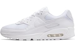 Nike Homme Air Max 90 Sneaker, White/White-White-Wolf Grey, 38.5 EU