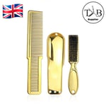 Wahl Senior Barbers Gold Set Top Cover - Gold Brush - Gold Comb Set Professional