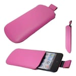 caseroxx Slide-Pouch for Apple iPod Touch 4 / 4G in pink made of faux leather