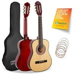 3rd Avenue 1/2 Size Kids Classical Guitar Spanish Nylon String Beginner Pack Bundle - 6 Months FREE Lessons, Bag, Strings – Natural