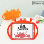 (IPad Air 4 5 10.9Red Crab)Lasten suojakuori iPadille 2 3 4 Pehmeä Silicon Child Lovely Stand tabletin suojus iPadille 6th 9,7 tuumaa 2018 Mini 5 4 3 2 Air 2 7. sukupolvi 10.2 tietokonekuoret ja -suojat