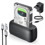 ORICO Boîtier pour Disque Dur SATA 2,5" et 3,5" USB 3.2 Gen1 Station d'accueil sans Outils avec UASP, Adaptateur HDD SSD Jusqu'à 20 to, Alimentation et câble USB Inclus (DD18C3)