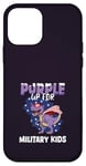 Coque pour iPhone 12 mini Purple Up For Military Child Military Kids Dinosaure