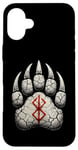 Coque pour iPhone 16 Plus Berserker Ours Pattes d'ours Rune de Berserk Symbole Viking