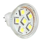 Gu4 Mr11 Dc 12V 6 Smd 5050 Led-Lamppu 6000K - Valkoinen