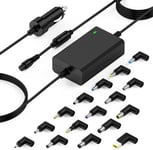 90W Chargeur de Voiture Universel pour HP Chromebook Pavilion ASUS Vivobook Zenbook Lenovo Ideapad Acer Aspire Swift Dell Sony Toshiba Samsung JBL Chargeur PC Universel avec 16 Connecteurs