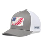 Columbia Casquette Unisexe PFG en Maille avec Drapeau de Poisson, Couronne Haute, Titane/Blanc, XXL