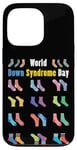 Coque pour iPhone 13 Pro Socks Down Syndrome Sensibilisation Journée mondiale du syndrome de Down