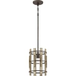 Lampe Suspendue Bois Métal en Antique Ø23cm à Manger Salle Suspensions Rodric