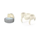 Bestway Lay-Z-Spa Bâche de Piscine et Accessoires Beige & Porte GOBELET pour Spa