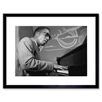 Wee Blue Coo VINTAGE PORTRAIT JAZZ LEGEND THELONIOUS MONK PIANO FRAMED ART PRINT B12X3772