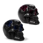 Puckator Black Crystal Cave Skull - Home Decoration - Black Crystal Skull - Ornaments - Resin - Home Accessories - Living Room Accessories - Human Skeleton - Goth Gifts For Men