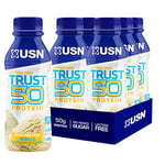 USN Trust 50 Pre-mixed & Ready to Drink Protein Shake Bottles: 6 x 500 ml Vanilla High Protein Recovery Drinks